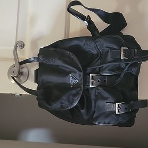 Prada nylon backpack with wallet